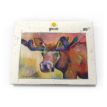Darstellung des Puzzle Motivs Colorful Moose Portrait in Abstract Style 100 Puzzle Schachtel Ansicht3
