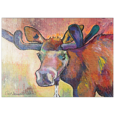 Darstellung des Puzzle Motivs puzzleplate Colorful Moose Portrait in Abstract Style 200 Puzzle