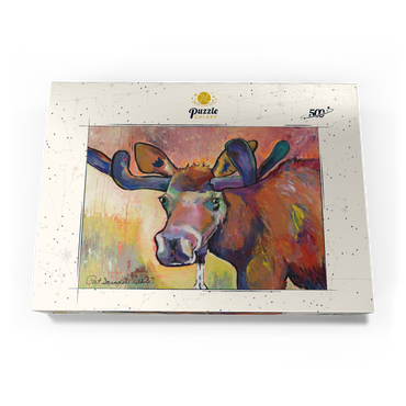 Darstellung des Puzzle Motivs Colorful Moose Portrait in Abstract Style 500 Puzzle Schachtel Ansicht3