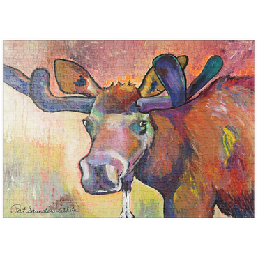 Darstellung des Puzzle Motivs puzzleplate Colorful Moose Portrait in Abstract Style 500 Puzzle