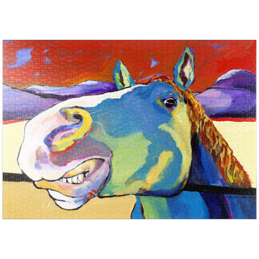 Darstellung des Puzzle Motivs puzzleplate Whimsical Horse Portrait in Bold Colors 1000 Puzzle