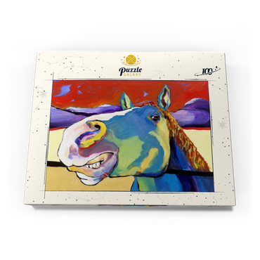Darstellung des Puzzle Motivs Whimsical Horse Portrait in Bold Colors 100 Puzzle Schachtel Ansicht3