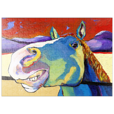 Darstellung des Puzzle Motivs puzzleplate Whimsical Horse Portrait in Bold Colors 200 Puzzle