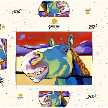 Darstellung des Puzzle Motivs Whimsical Horse Portrait in Bold Colors 200 Puzzle Schachtel 3D Modell