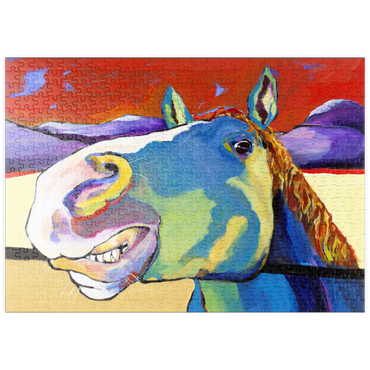 Darstellung des Puzzle Motivs puzzleplate Whimsical Horse Portrait in Bold Colors 500 Puzzle