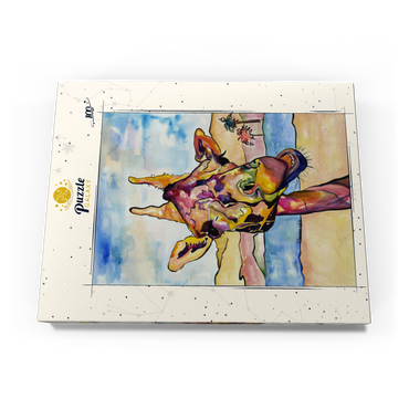 Darstellung des Puzzle Motivs Colorful Giraffe in Desert Landscape 100 Puzzle Schachtel Ansicht3