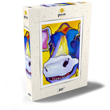 Darstellung des Puzzle Motivs Colorful Cow Portrait 1000 Puzzle Schachtel Ansicht2