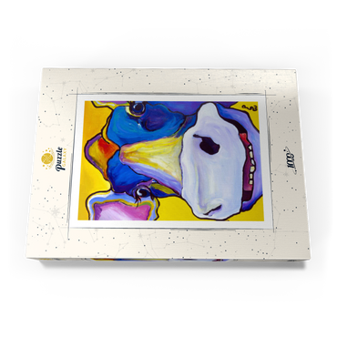 Darstellung des Puzzle Motivs Colorful Cow Portrait 1000 Puzzle Schachtel Ansicht3