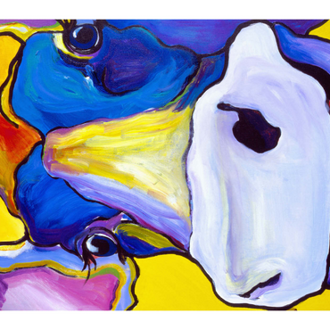 Darstellung des Puzzle Motivs Colorful Cow Portrait 1000 Puzzle 3D Modell