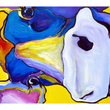 Darstellung des Puzzle Motivs Colorful Cow Portrait 100 Puzzle 3D Modell