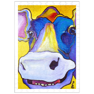 Darstellung des Puzzle Motivs puzzleplate Colorful Cow Portrait 200 Puzzle