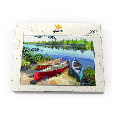 Darstellung des Puzzle Motivs Scenic Canoes by the Lake 200 Puzzle Schachtel Ansicht3