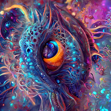 Darstellung des Puzzle Motivs Cosmic Abyssal Eye Creature 1000 Puzzle 3D Modell