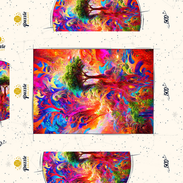 Darstellung des Puzzle Motivs Luminous Fantasy Jungle Landscape 500 Puzzle Schachtel 3D Modell