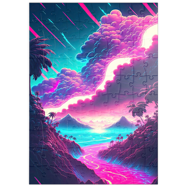 Darstellung des Puzzle Motivs puzzleplate Dreamlike Tropical Valley at Sunrise 100 Puzzle