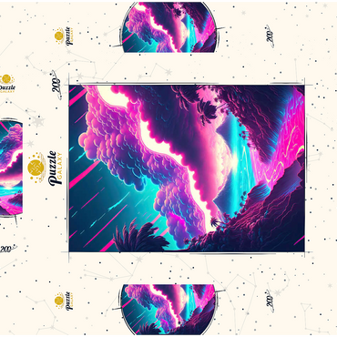 Darstellung des Puzzle Motivs Dreamlike Tropical Valley at Sunrise 200 Puzzle Schachtel 3D Modell