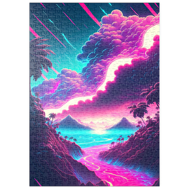 Darstellung des Puzzle Motivs puzzleplate Dreamlike Tropical Valley at Sunrise 500 Puzzle