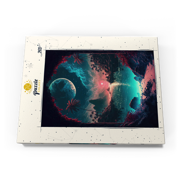 Darstellung des Puzzle Motivs Moonlit Tropical Bay with Reflective Waters 200 Puzzle Schachtel Ansicht3