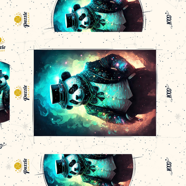 Darstellung des Puzzle Motivs Steampunk Panda – Fantasy Digital Art with Glow Effects 1000 Puzzle Schachtel 3D Modell