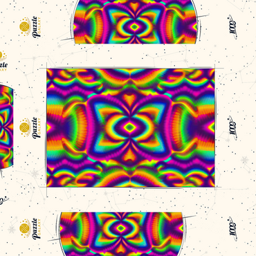 Darstellung des Puzzle Motivs Vibrant Psychedelic Pattern 1000 Puzzle Schachtel 3D Modell