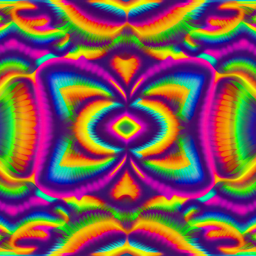 Darstellung des Puzzle Motivs Vibrant Psychedelic Pattern 100 Puzzle 3D Modell