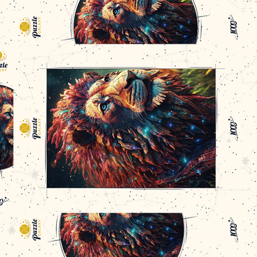 Darstellung des Puzzle Motivs Majestic Cybernetic Lion 1000 Puzzle Schachtel 3D Modell
