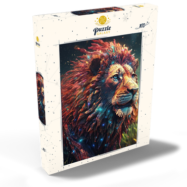 Darstellung des Puzzle Motivs Majestic Cybernetic Lion 100 Puzzle Schachtel Ansicht2