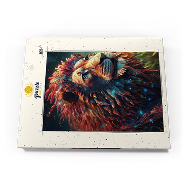 Darstellung des Puzzle Motivs Majestic Cybernetic Lion 100 Puzzle Schachtel Ansicht3