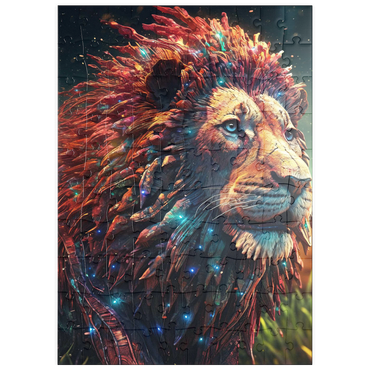 Darstellung des Puzzle Motivs puzzleplate Majestic Cybernetic Lion 100 Puzzle