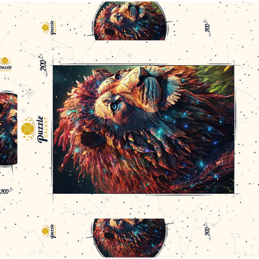 Darstellung des Puzzle Motivs Majestic Cybernetic Lion 200 Puzzle Schachtel 3D Modell