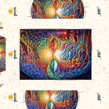 Darstellung des Puzzle Motivs Psychedelic Visionary Face 1000 Puzzle Schachtel 3D Modell