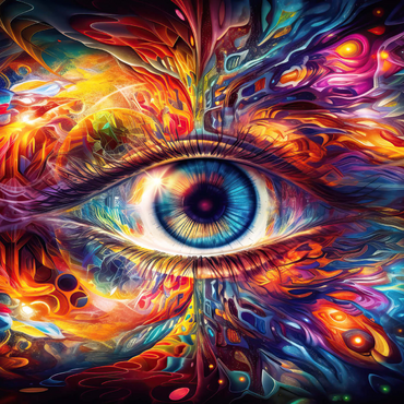 Darstellung des Puzzle Motivs Psychedelic Eye 1000 Puzzle 3D Modell