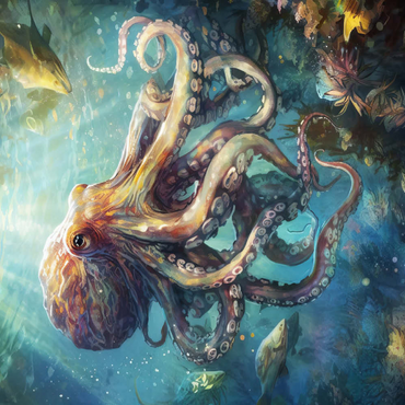 Darstellung des Puzzle Motivs Majestic Octopus 200 Puzzle 3D Modell