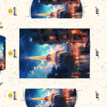 Darstellung des Puzzle Motivs Eiffel Tower at Night – Dreamy Paris Cityscape 1000 Puzzle Schachtel 3D Modell