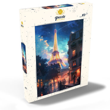 Darstellung des Puzzle Motivs Eiffel Tower at Night – Dreamy Paris Cityscape 100 Puzzle Schachtel Ansicht2
