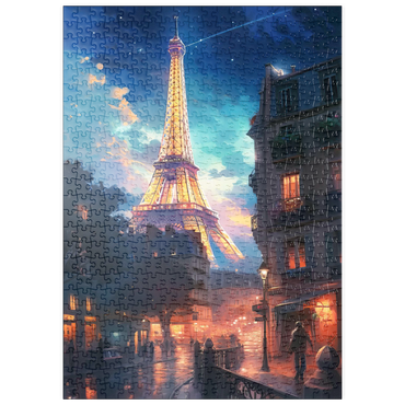 Darstellung des Puzzle Motivs puzzleplate Eiffel Tower at Night – Dreamy Paris Cityscape 500 Puzzle