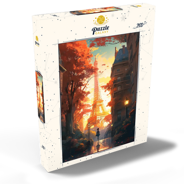 Darstellung des Puzzle Motivs Eiffel Tower in Autumn 200 Puzzle Schachtel Ansicht2