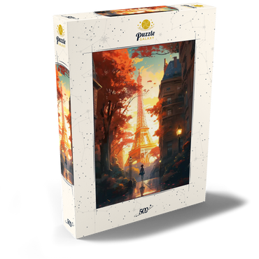 Darstellung des Puzzle Motivs Eiffel Tower in Autumn 500 Puzzle Schachtel Ansicht2