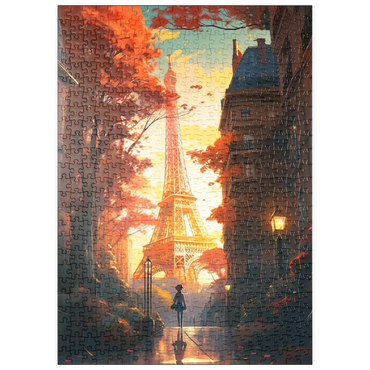 Darstellung des Puzzle Motivs puzzleplate Eiffel Tower in Autumn 500 Puzzle