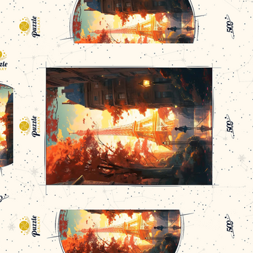 Darstellung des Puzzle Motivs Eiffel Tower in Autumn 500 Puzzle Schachtel 3D Modell