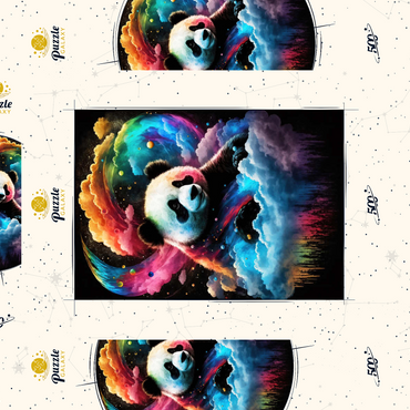 Darstellung des Puzzle Motivs Cosmic Panda 500 Puzzle Schachtel 3D Modell