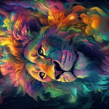 Darstellung des Puzzle Motivs Cosmic Lion 1000 Puzzle 3D Modell
