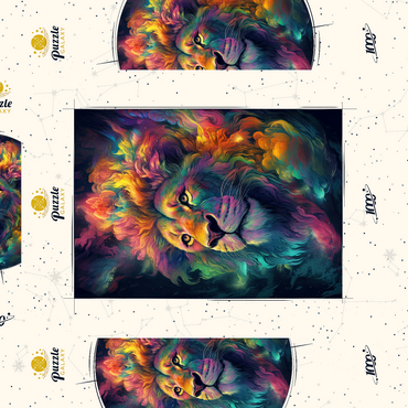 Darstellung des Puzzle Motivs Cosmic Lion 1000 Puzzle Schachtel 3D Modell