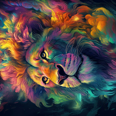 Darstellung des Puzzle Motivs Cosmic Lion 200 Puzzle 3D Modell