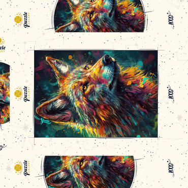 Darstellung des Puzzle Motivs Vibrant Wolf 1000 Puzzle Schachtel 3D Modell