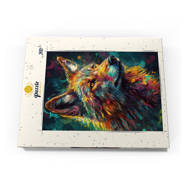 Darstellung des Puzzle Motivs Vibrant Wolf 200 Puzzle Schachtel Ansicht3