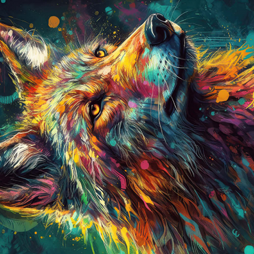 Darstellung des Puzzle Motivs Vibrant Wolf 200 Puzzle 3D Modell