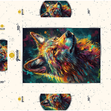 Darstellung des Puzzle Motivs Vibrant Wolf 200 Puzzle Schachtel 3D Modell