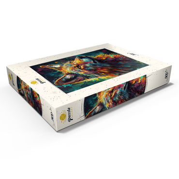 Darstellung des Puzzle Motivs Vibrant Wolf 500 Puzzle Schachtel Ansicht1