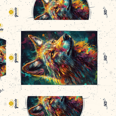 Darstellung des Puzzle Motivs Vibrant Wolf 500 Puzzle Schachtel 3D Modell